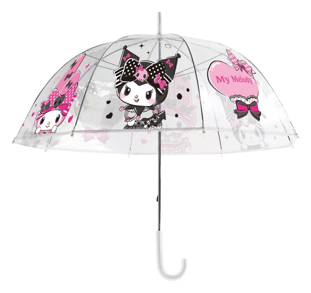 Sanrio Pink Black Party Series Umbrella Kuromi & My Melody Transparent