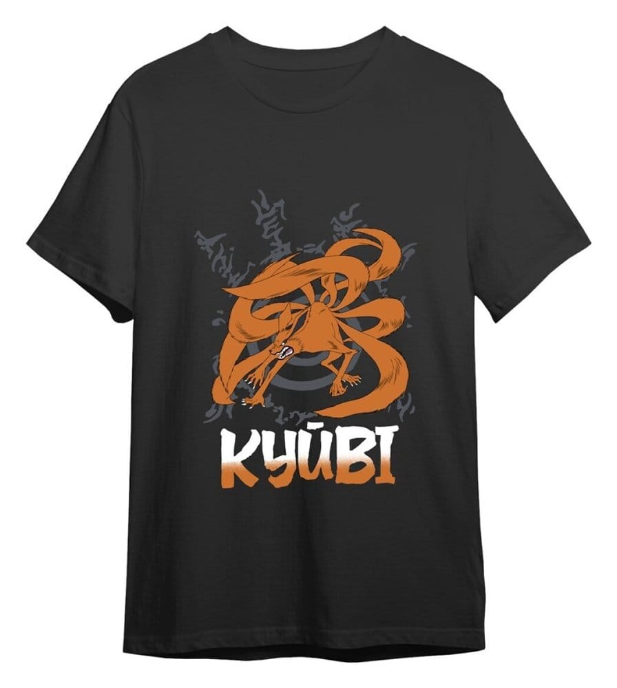 Naruto T-Shirt Kyubi Black Size S