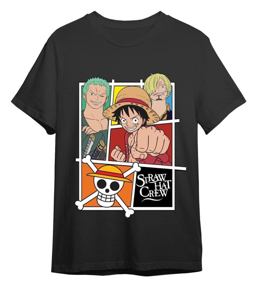 One Piece T-Shirt Straw Hat Crew Grey Size S