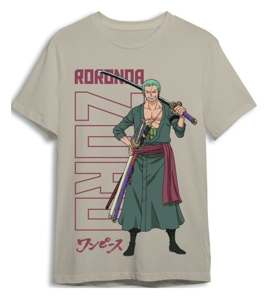 One Piece T-Shirt Roronoa Zoro Sand Size S