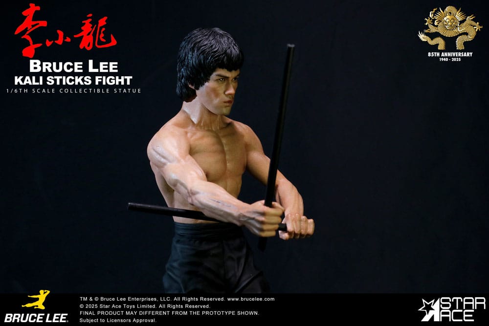 Enter the Dragon Movie Statue 1/6 Bruce Lee Kali Sticks Fight Normal Basement Version 30 cm