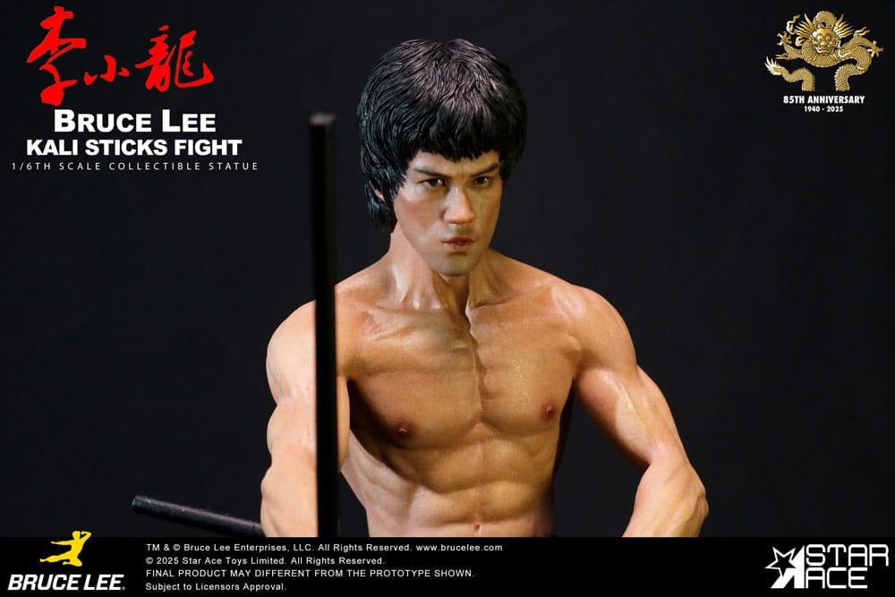 Enter the Dragon Movie Statue 1/6 Bruce Lee Kali Sticks Fight Normal Basement Version 30 cm