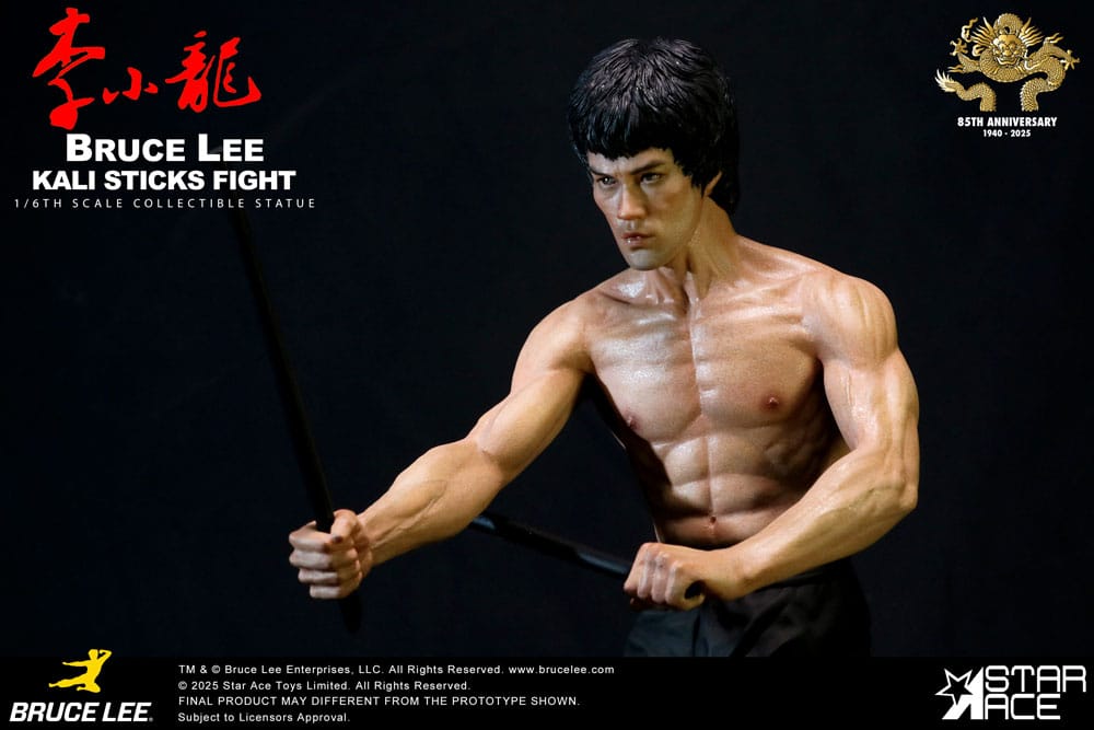 Enter the Dragon Movie Statue 1/6 Bruce Lee Kali Sticks Fight Normal Basement Version 30 cm