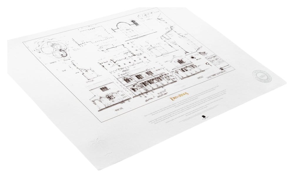 Lord of the Rings Blueprint Art Print The Courtyard of Minas Tirith 59 x 42 cm