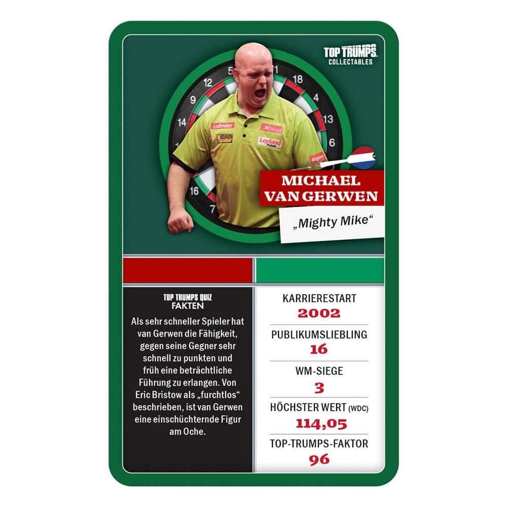Darts Card Game Top Trumps Collectables Legenden *German Version*