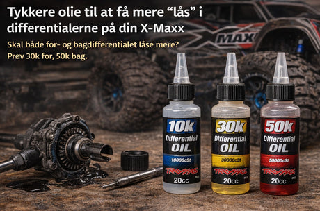 Lås differentialerne på din fjernstyret bil således at der opnås mere træk (Traxxas X-Maxx)