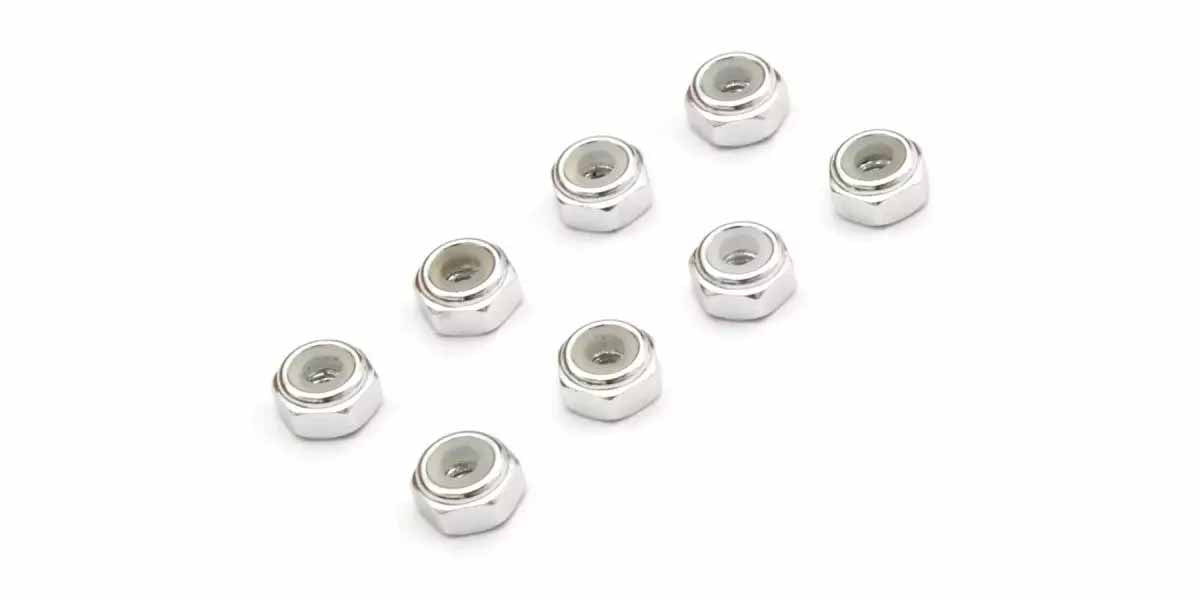 Kyosho Mini-Z M2 Nyloc Alu Wheel Nut (8) Silver