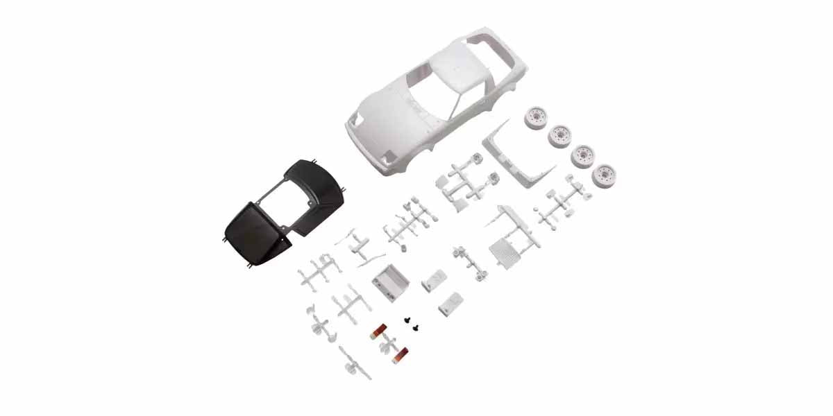 Kyosho Mini-Z Mazda RX-7 SA22C White Body Set w/2WD Rims