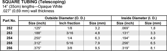 Square-tube 3.2x3.2x350 mm (3)