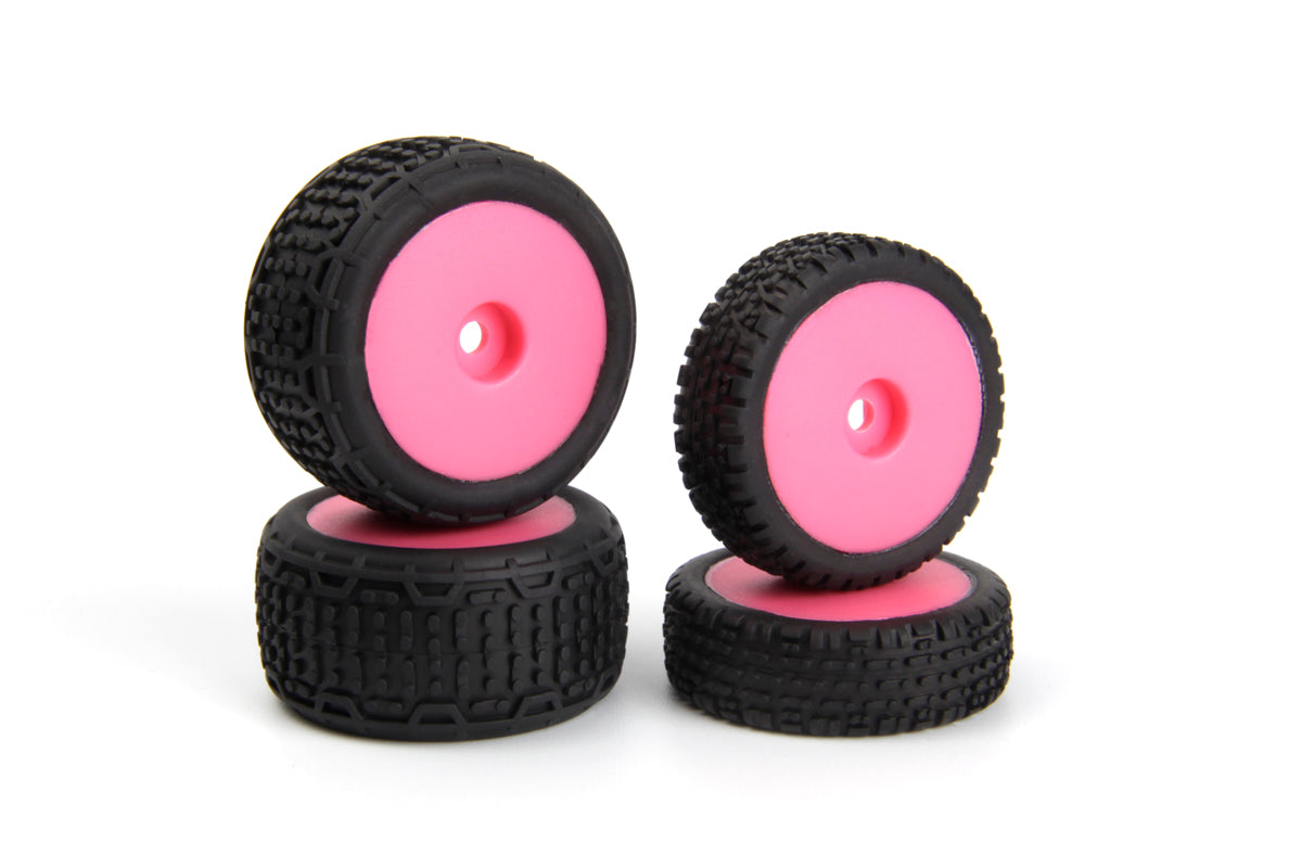 Sidebar Buggy Wheel/Tyre Set (Pink/Front/Rear)