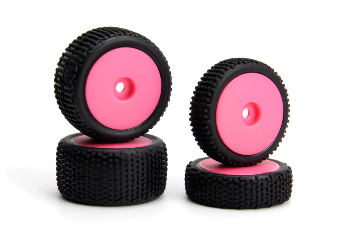 Sideline Buggy Wheel/Tire Set (Pink/Front/Rear)