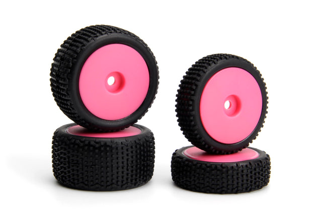 Sideline Buggy Wheel/Tire Set (Pink/Front/Rear)
