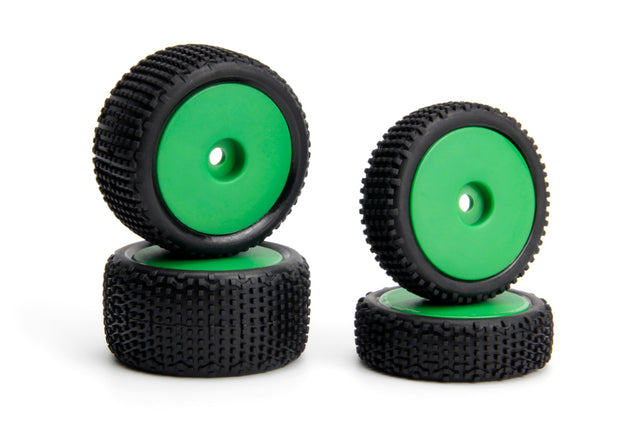 Sideline Buggy Wheel/Tire Set (Green/Front/Rear)