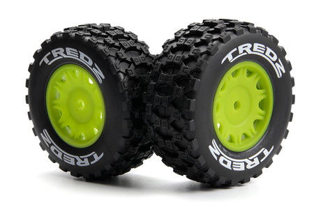Assembled Wheel & Tyre Set (Fluoro Green/2pcs)