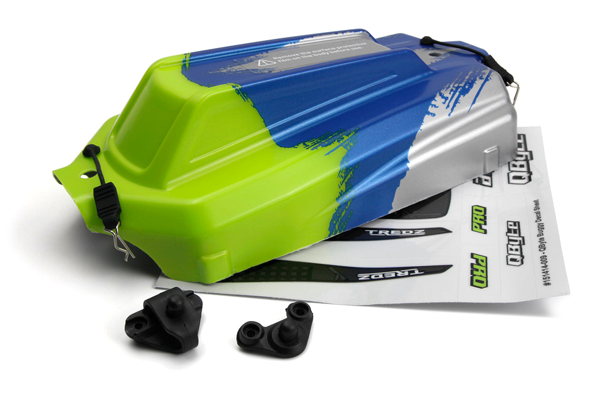 QByte XB 1/12th Buggy Printed Body - Fluoro Green