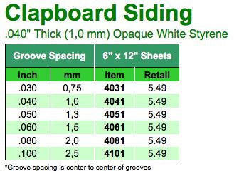 Clapboard Sheet 1x150x300 1.5 space