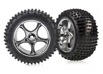 Traxxas 2470R Tires &amp; Wheels Alias Soft/Tracer Chrome 2.2" Rear (2)
