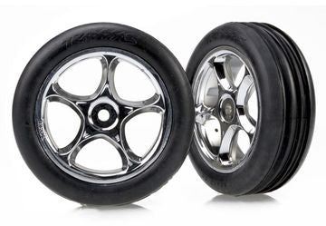 Traxxas 2471R Tires &amp; Wheels Alias Soft/Tracer Chrome 2.2" 2WD Front (2)