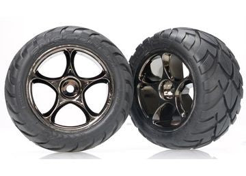 Traxxas 2478A Tires &amp; Wheels Anaconda/Tracer Black Chrome 2.2" Rear (2)