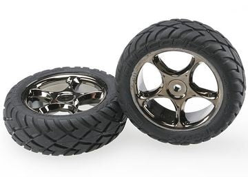 Traxxas 2479A Tires &amp; Wheels Anaconda/Tracer Black Chrome 2.2" Front (2)