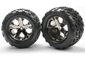 Traxxas 3668A Tires &amp; Wheels Talon/All-Star Black Chrome 2.8" TSM (2)