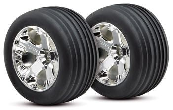 Traxxas 3771 Tires &amp; Wheels Ribbed/All-Star Chrome 2,8" Front  (2)