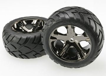 Traxxas 3773A Tires &amp; Wheels Anaconda/AllStar Black Chrome 2,8" Rear (2)