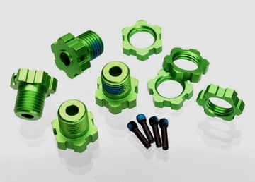 Traxxas 5353G Wheel Hub &amp; Nuts 17mm Aluminium Green (4)