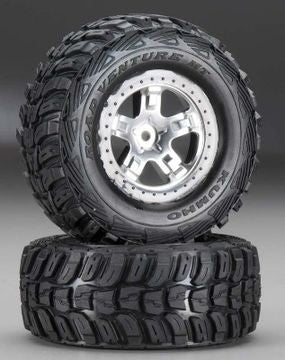 Traxxas 5880 Tires &amp; Wheels Kumho/SCT Satin-Black 4WD/2WD Rear (2)
