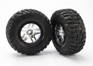Traxxas 5882 Däck &amp; Fälg Kumho/S-Spoke Matt Krom-Svart 2WD Fram (2)