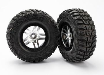 Traxxas 5882R Däck &amp; Fälg Kumho S1/S-Spoke Matt Krom-Svart 2WD Fram (2)*