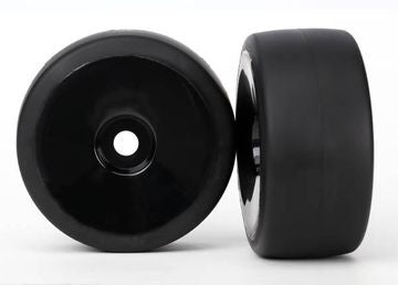 Traxxas 6473 Tires &amp; Wheels Slicks S1/Dished Black Rear (2) XO-1