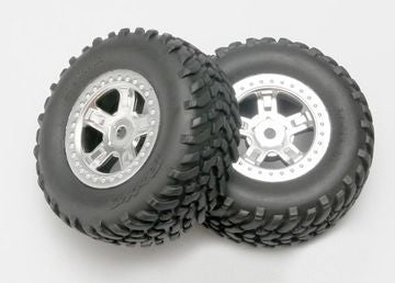 Traxxas 7073 Tires &amp; Wheels SCT/SCT Chrome 1/16 (2)