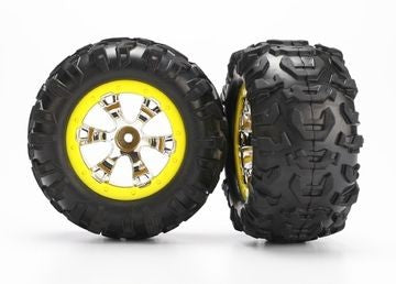Traxxas 7276 Tires &amp; Wheels Canyon AT/Geode Chrome-Yellow 2.2" 1/16 (2)