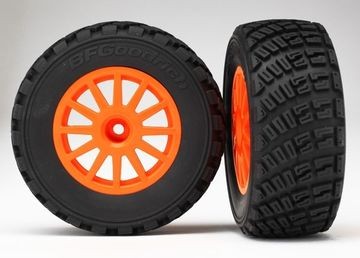 Traxxas 7473A Tires &amp; Wheels BFGoodrich/Orange Rally 1/10 TSM (2)