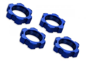 Traxxas 7758 Wheel nuts splined, 17mm Alu. Blue (4)
