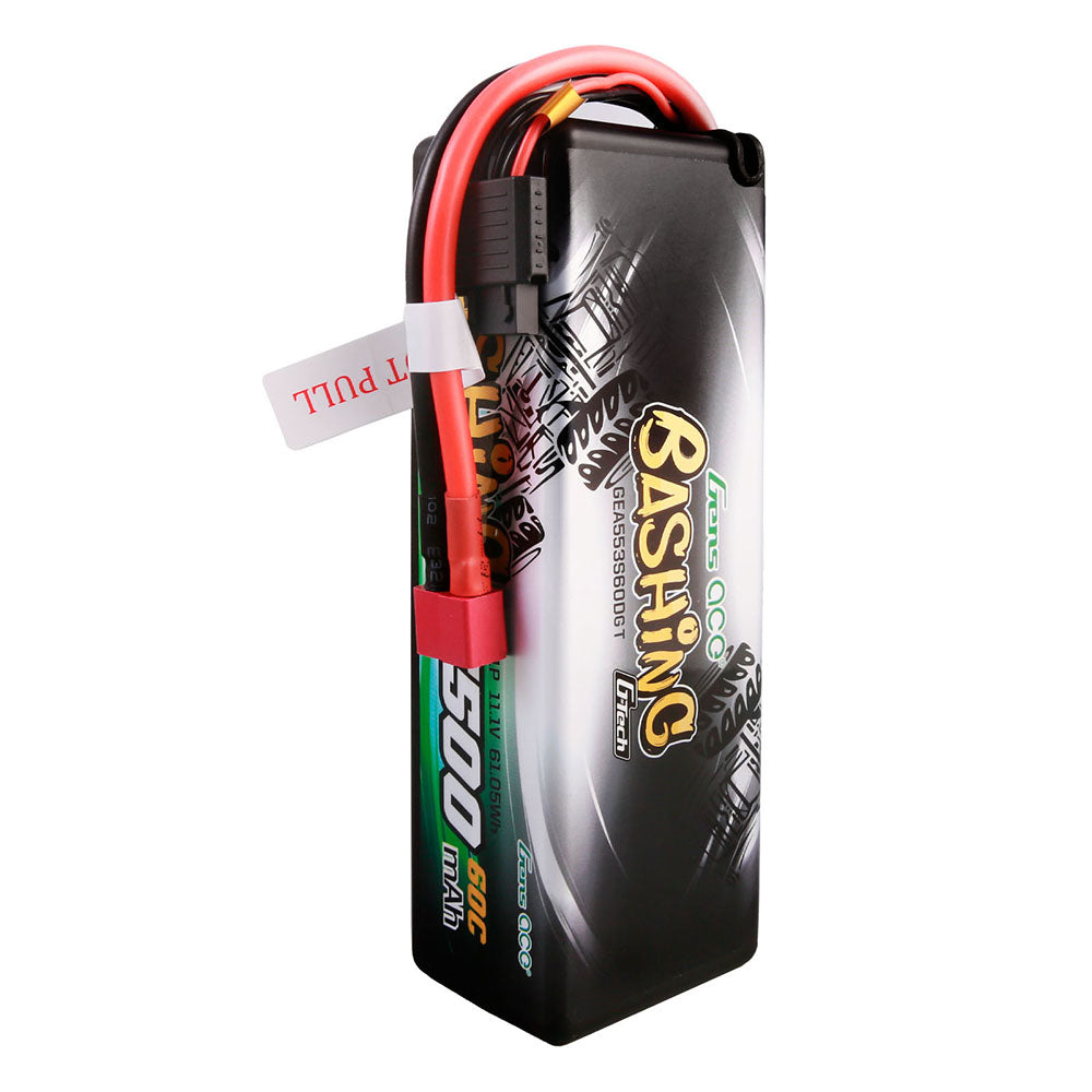 GENS ACE GE3-5500-3SDGT - Gensace Bashing LiPo 3S 11.1V-5500-60C Deans 138x47x37mm 380g Bullet