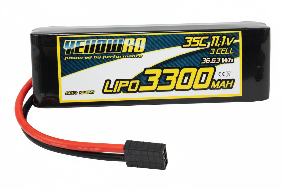 YellowRC LiPo 3300mAh 11,1V 3S 35C – Traxxas-kontakt