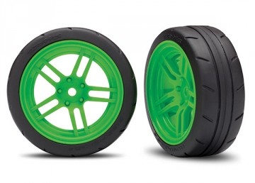 Traxxas 8373G Tires &amp; Wheels Response 1,9" Touring Green Front VXL (2)
