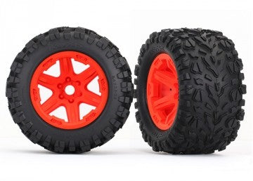Traxxas 8672A Tires &amp; Wheels Talon EXT/Carbide Orange 3.8" (2)