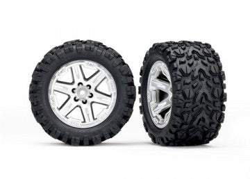 Traxxas 6773R Tires &amp; Wheels Talon Extreme/RXT Satin Chrome 2.8" 4WD TSM