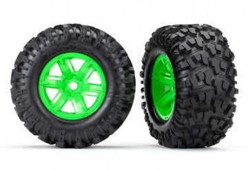 Traxxas 7772G Tires &amp; Wheels Maxx AT/X-Maxx Green (2)