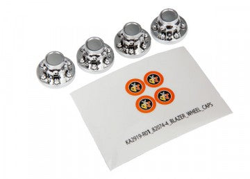Traxxas 8164 Wheel Center Caps Chrome (4) (Require Stub Axle #8255) TRX-4/6