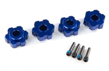 Traxxas 8956X Wheel Hubs Hex Alu Blue (4) Maxx