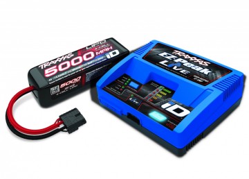 Traxxas 2996GX Charger EZ-Peak Live 12A &amp; 4S 5000mAh LiPo Combo