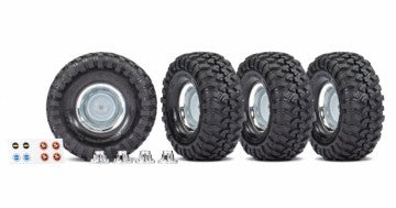 Traxxas 8166X Tire &amp; Wheel Canyon Tr./Chro. 1.9"+Center Caps (for #8255A)
