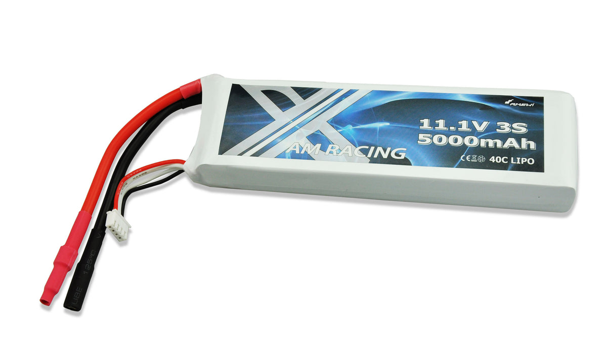 AMXRacing LiPo Batteri 3S 11,1V 5000mAh 40C Softcase, 6mm