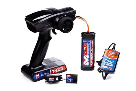 2.4Ghz R/C SÆT - SENDER, MODTAGER, SERVO, BATTERI OG LADER