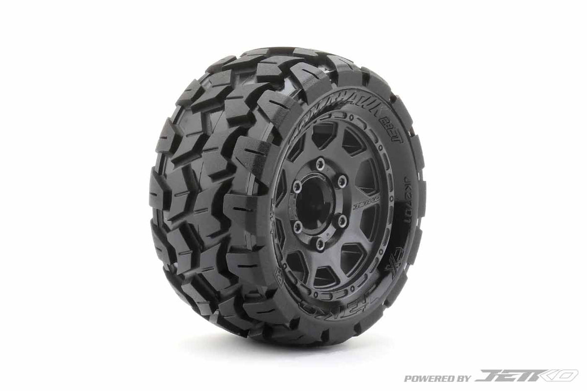 Jetko EX Tyre ST Tomahawk Black Wheel 2.8" Hex 12-14-17mm (2)