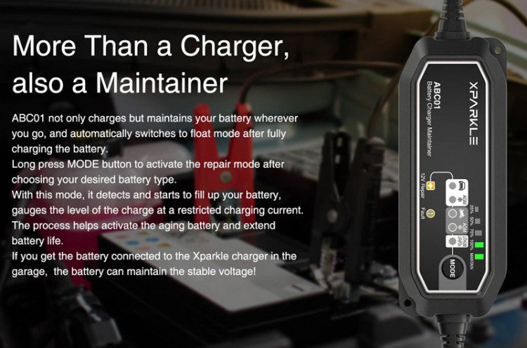 Xparkle ABC01 12v Car Battery Charger Automatic - 230VAC